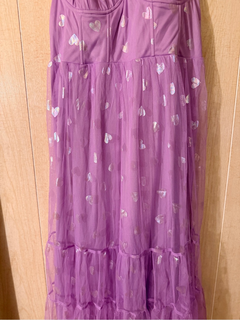Betsey Johnson Lavender Heart Print Dress - Picture 5 of 10